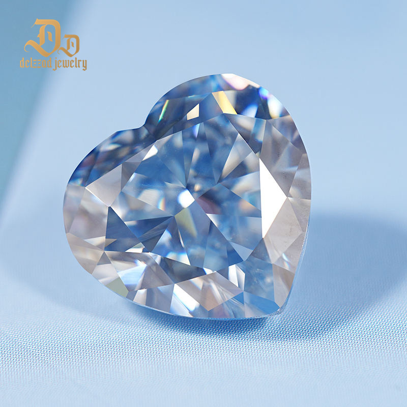 High Quality Blue Heart Cut Lab Created Sapphire 10mm 9mm Moissanite Gemstones Excellent Loose Gemstones Jewelry 1ct