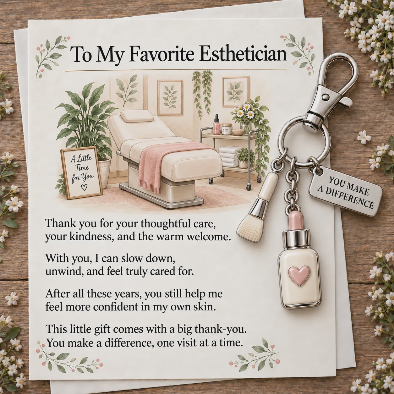 ✨ The "You Make a Difference" Appreciation Gift Set – Keychain & Greeting Card ✨