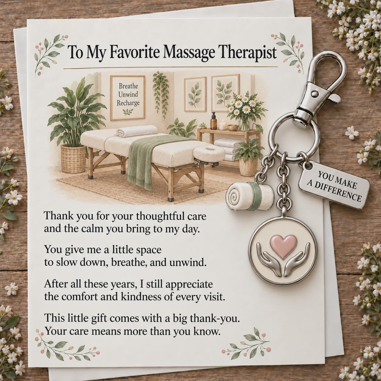 ✨ The "You Make a Difference" Appreciation Gift Set – Keychain & Greeting Card ✨