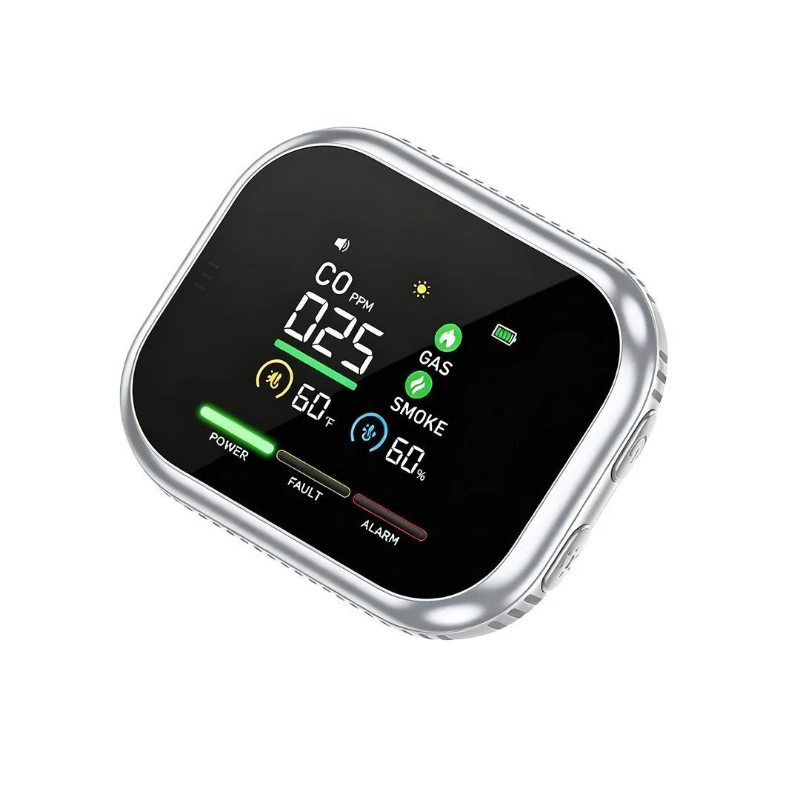 ⭐🏠 6-in-1 Smart Home Safety Detector – CO, Gas, Smoke, Temperature & Humidity Alarm