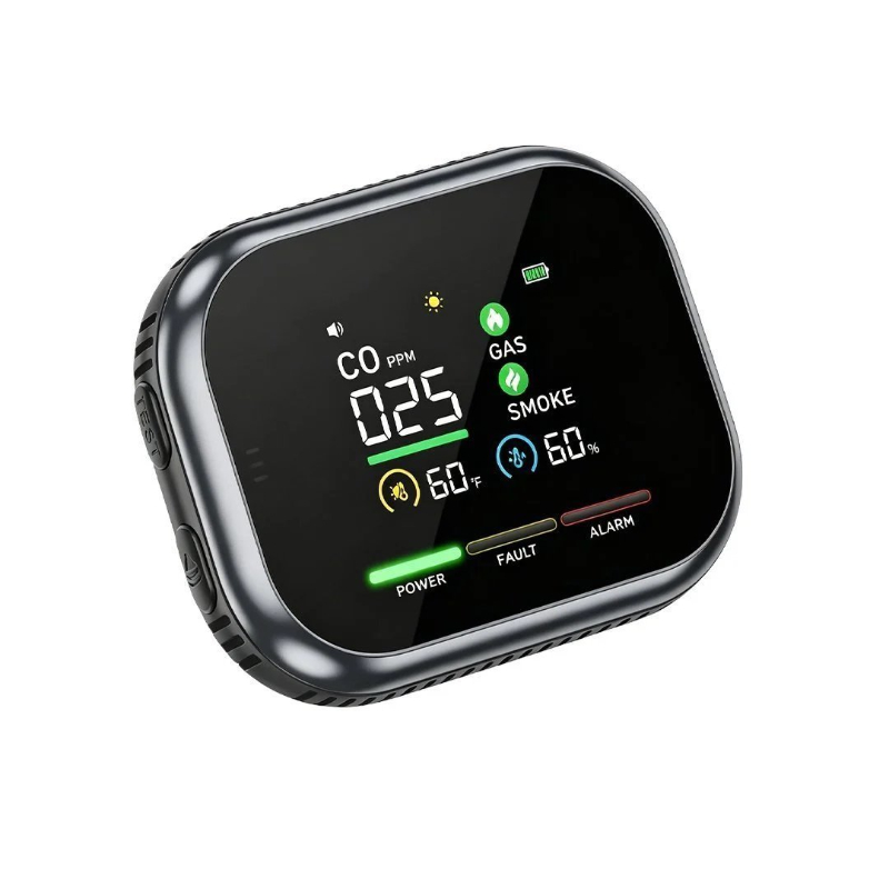 ⭐🏠 6-in-1 Smart Home Safety Detector – CO, Gas, Smoke, Temperature & Humidity Alarm