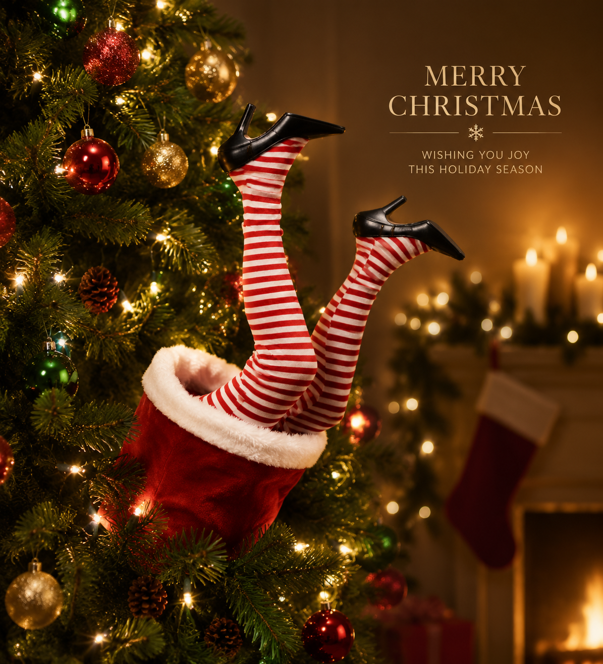 🎁 Merry Legs Christmas Tree Decor ✨