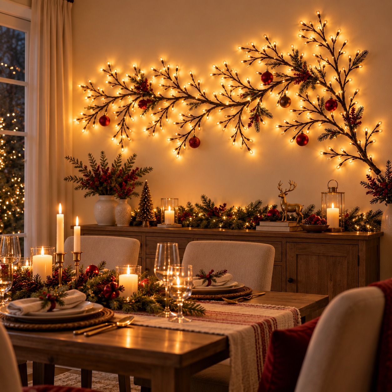 Enchanted Willow Vine Christmas Lights | 8 Lighting Modes, Warm White Glow for Holiday Wall Decor