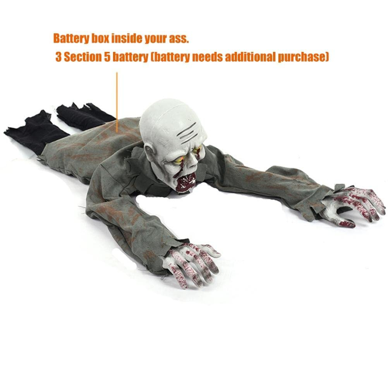 🔥Hot Selling Sound Activated Crawling Zombie Animatronic | Bestseller Halloween Decor, Limited Time Offer for Haunted House Escape Room
