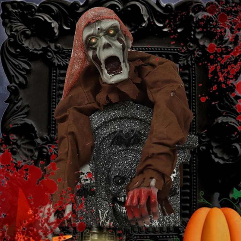🔥Hot Selling Sound Activated Crawling Zombie Animatronic | Bestseller Halloween Decor, Limited Time Offer for Haunted House Escape Room