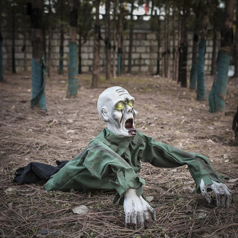 🔥Hot Selling Sound Activated Crawling Zombie Animatronic | Bestseller Halloween Decor, Limited Time Offer for Haunted House Escape Room