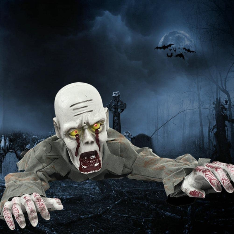 🔥Hot Selling Sound Activated Crawling Zombie Animatronic | Bestseller Halloween Decor, Limited Time Offer for Haunted House Escape Room