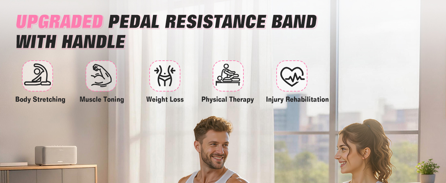 pedal resistance bands with handle