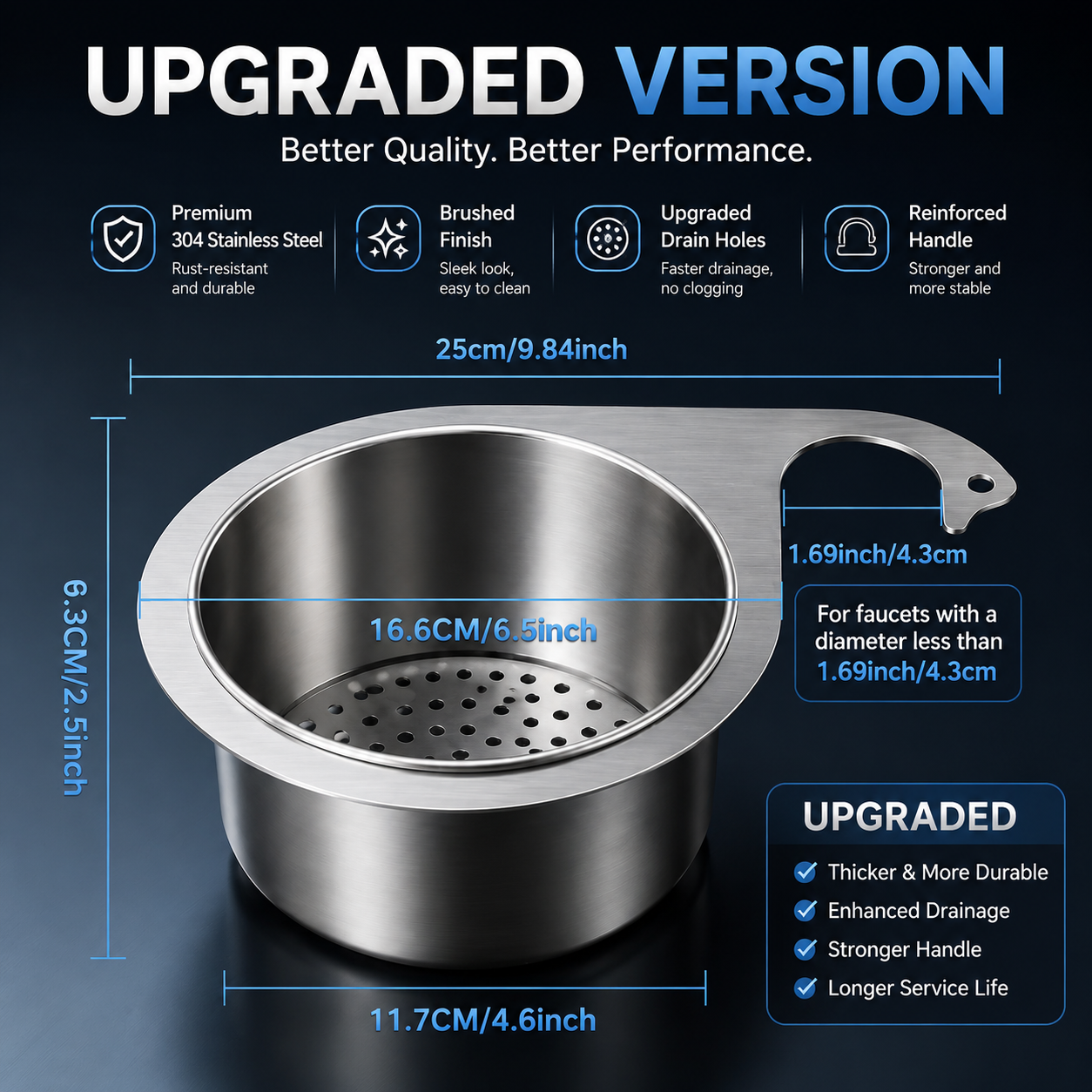 Swan‑Shaped Faucet‑Hanging Stainless Steel Sink Strainer	