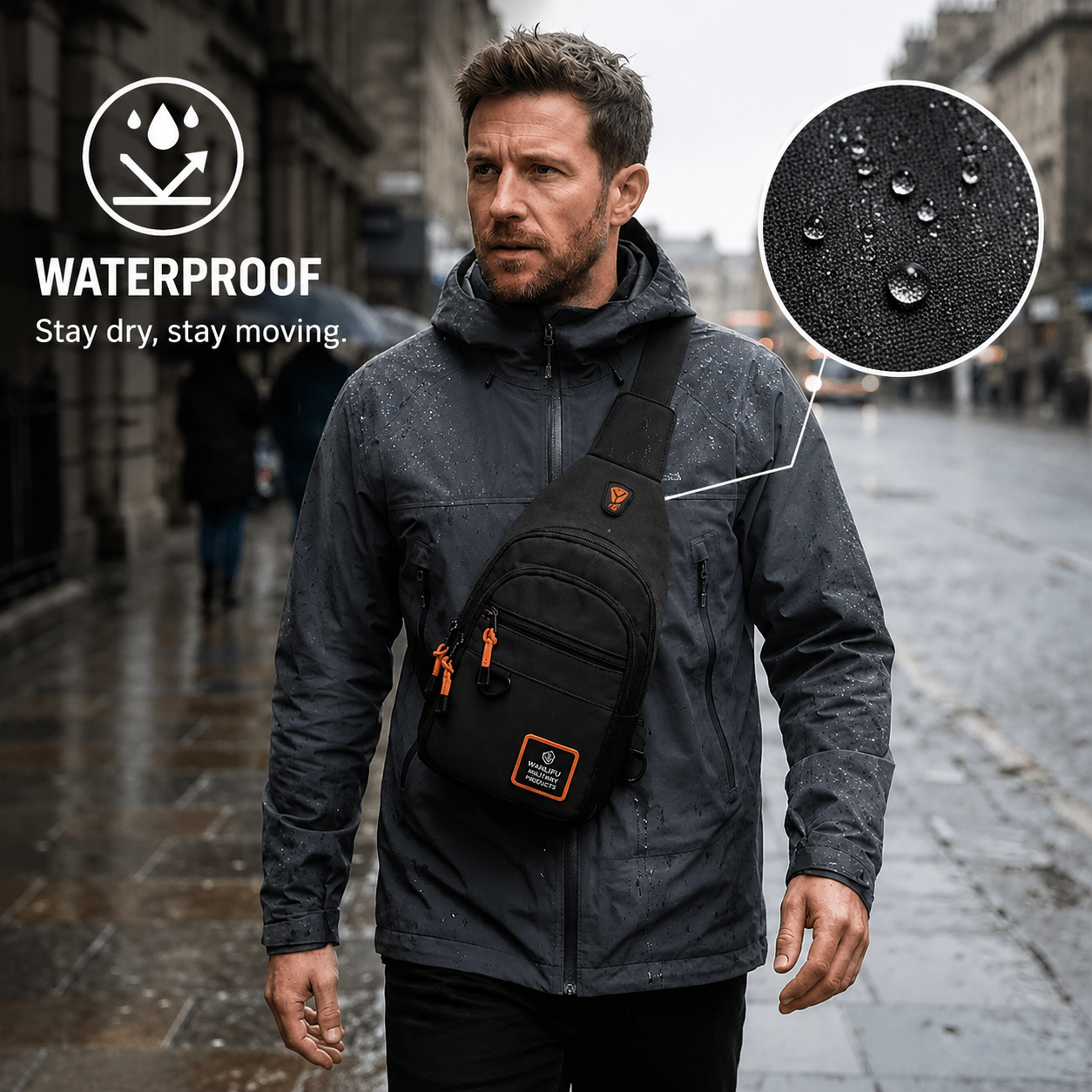 💥 Bestseller！Multipurpose Sling Crossbody Chest Bag for Travel Hiking Daily Use L0H1