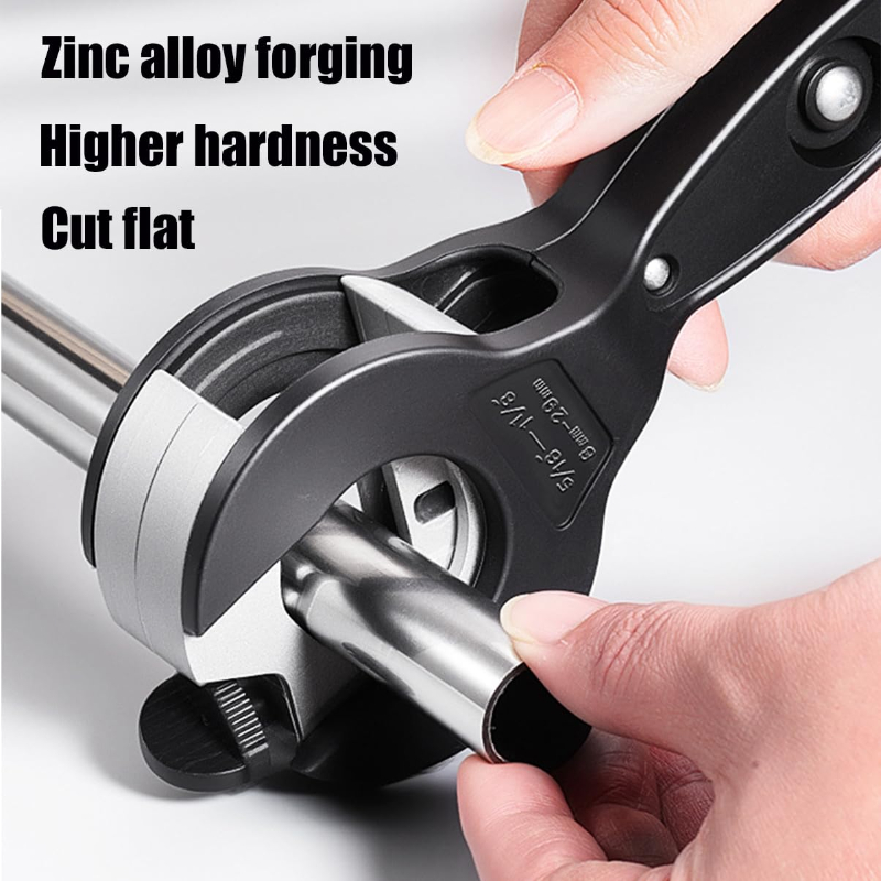 Heavy‑Duty Ratcheting Tubing Cutter, Adjustable Pipe Cutter with Replaceable Alloy Steel Blade, for Copper Aluminum Iron Stainless Steel Conduit, Plumbing & HVAC Work, Black, 2 Sizes: 1/4"‑7/8", 5/16"‑1‑1/8"