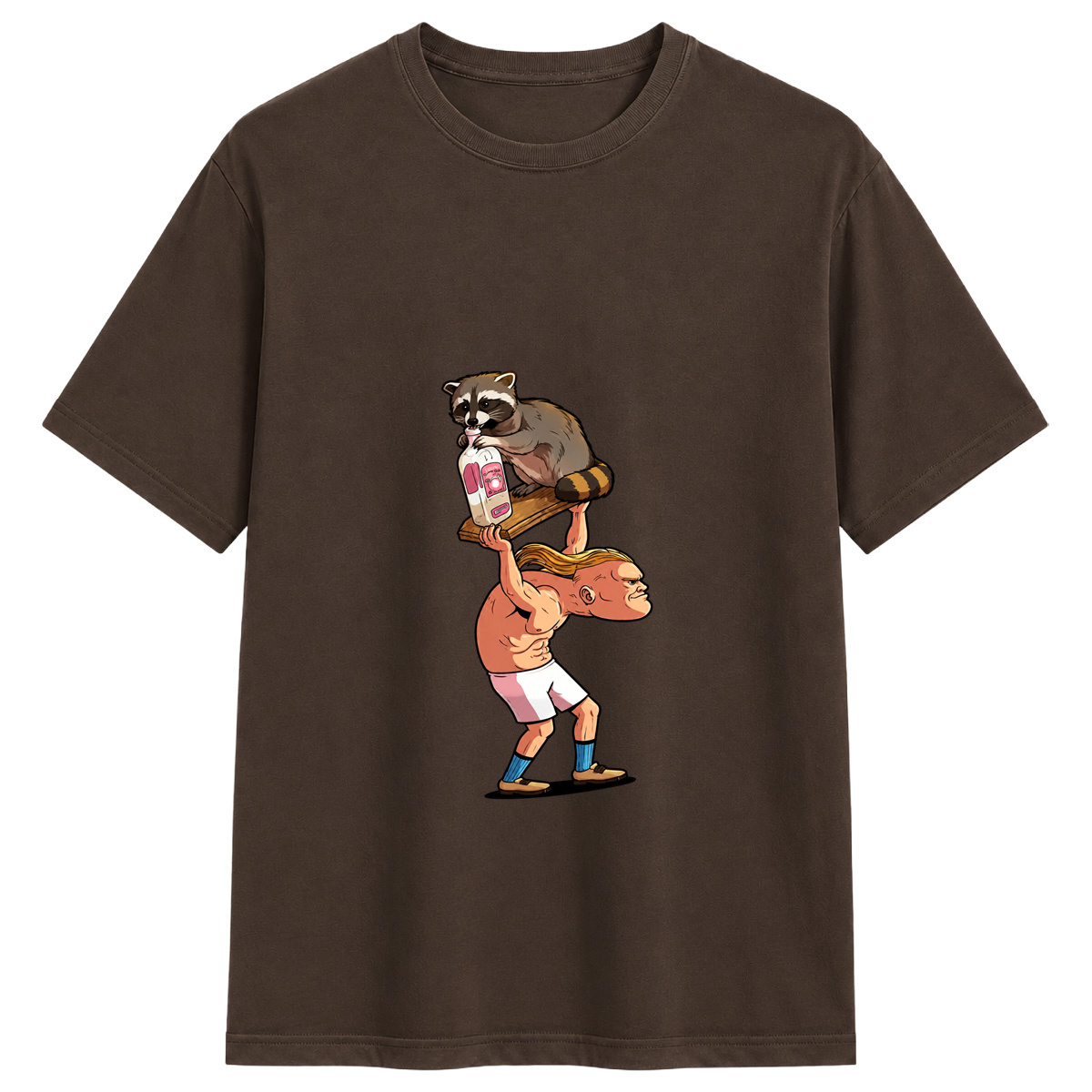 Football Star Haaland Raccoon Humor Short Sleeve Shirt
