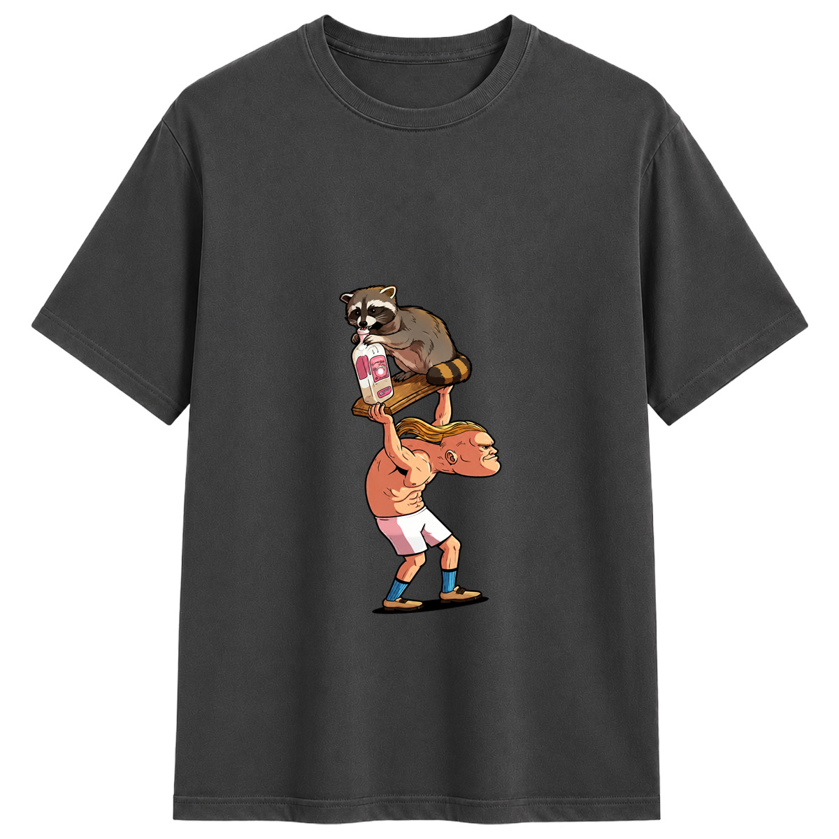 Football Star Haaland Raccoon Humor Short Sleeve Shirt