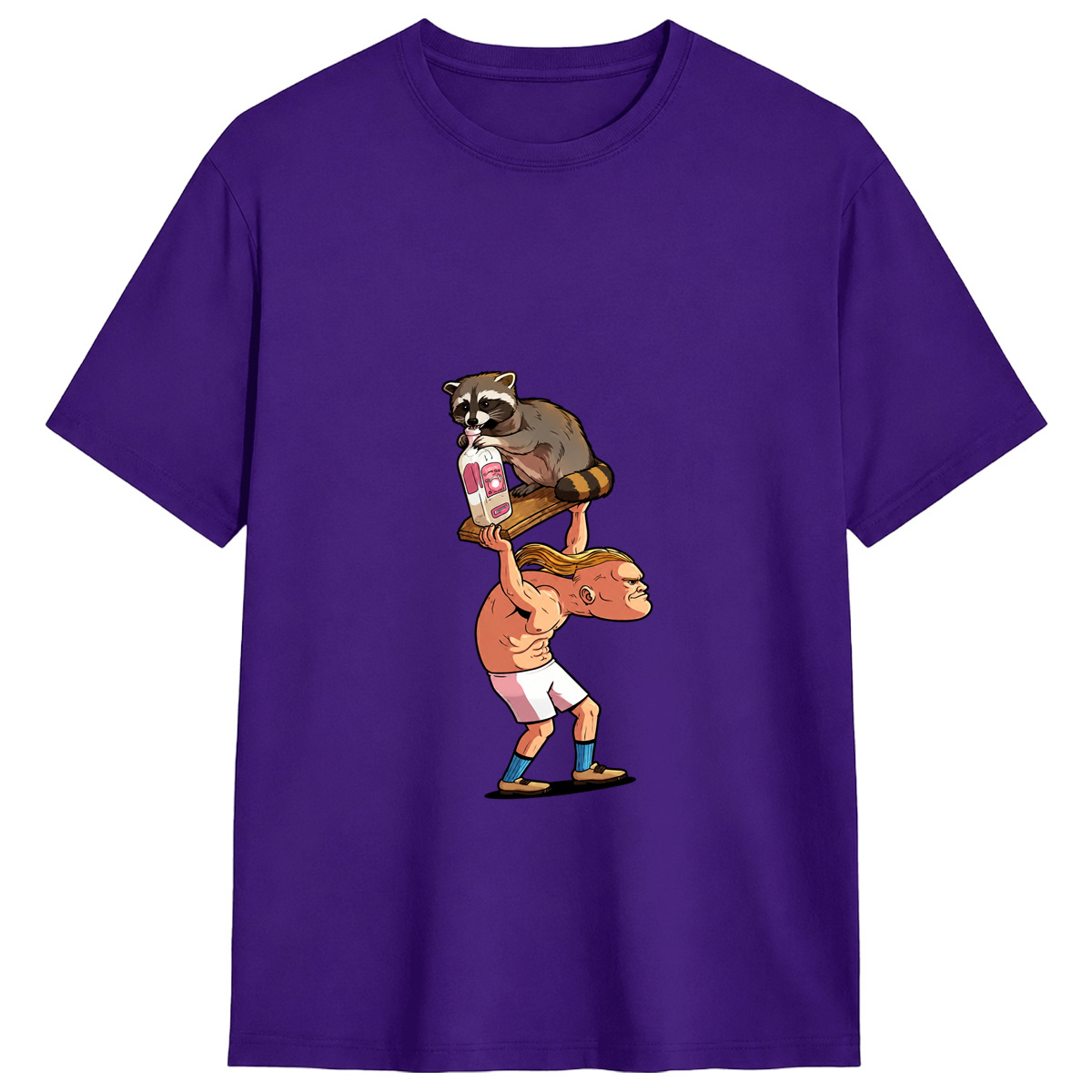 Football Star Haaland Raccoon Humor Short Sleeve Shirt