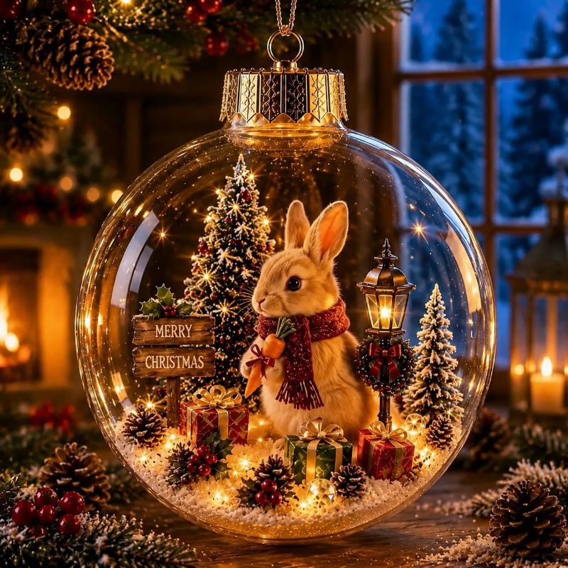🎄Glowing Christmas Diorama Ornament – A Tiny Winter World in Your Hands