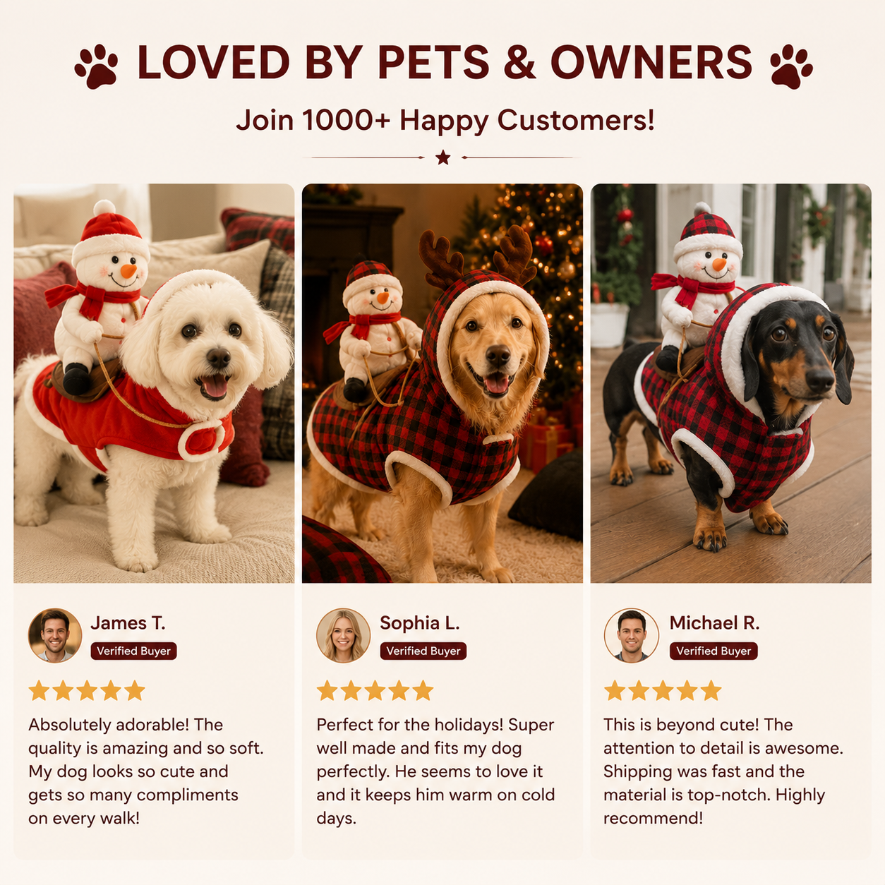 🎄 Merry Moments Christmas Dog Costume 🐶 – Snowman & Santa Rider Holiday Outfit	