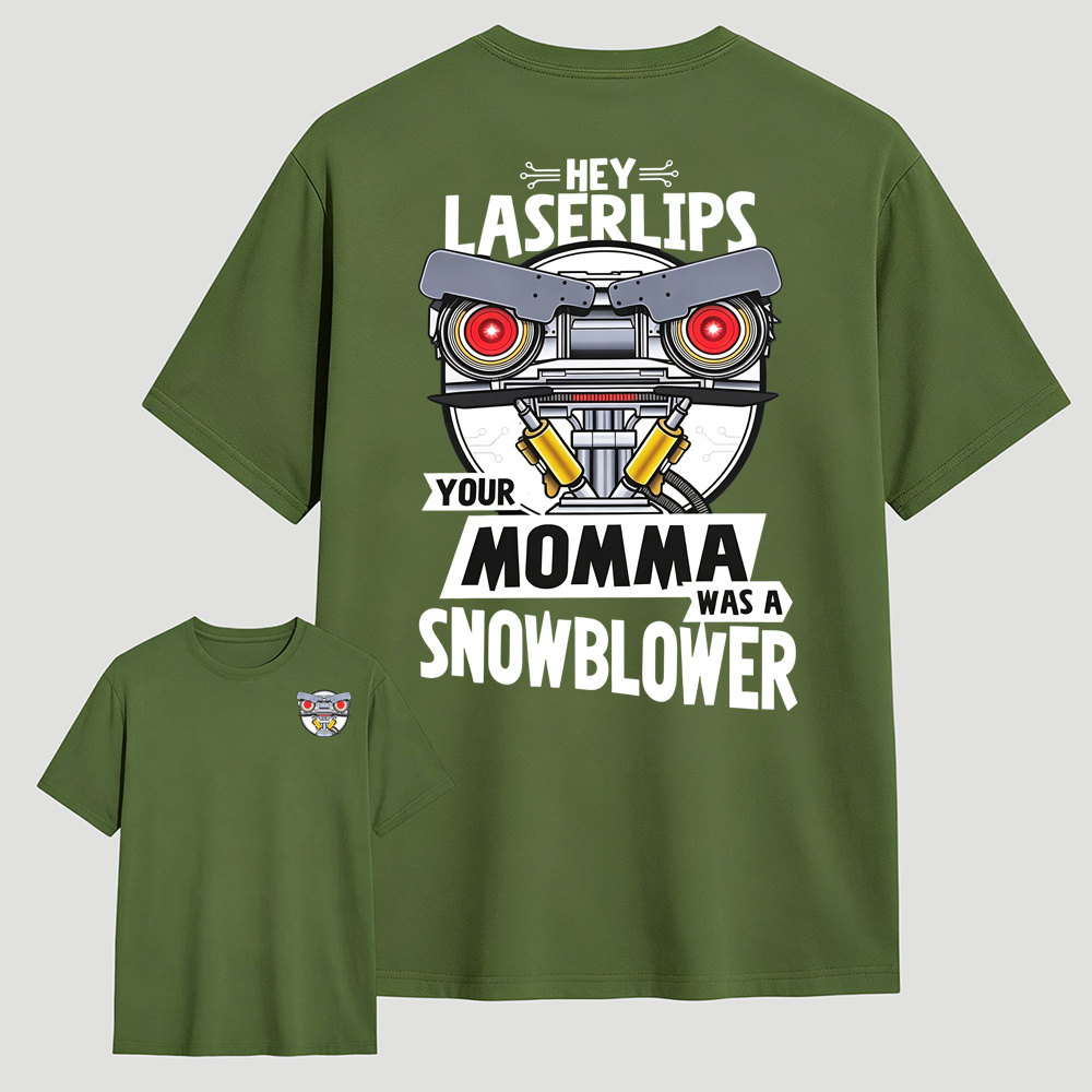 Vintage Robot Your Momma Was A Snowblower Humor Tee	