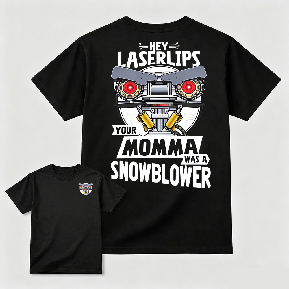 Vintage Robot Your Momma Was A Snowblower Humor Tee	