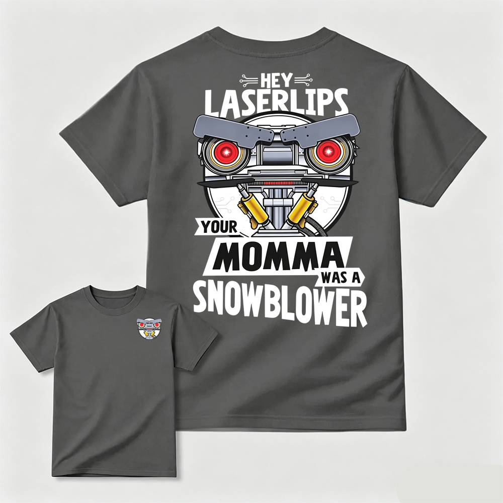 Vintage Robot Your Momma Was A Snowblower Humor Tee	