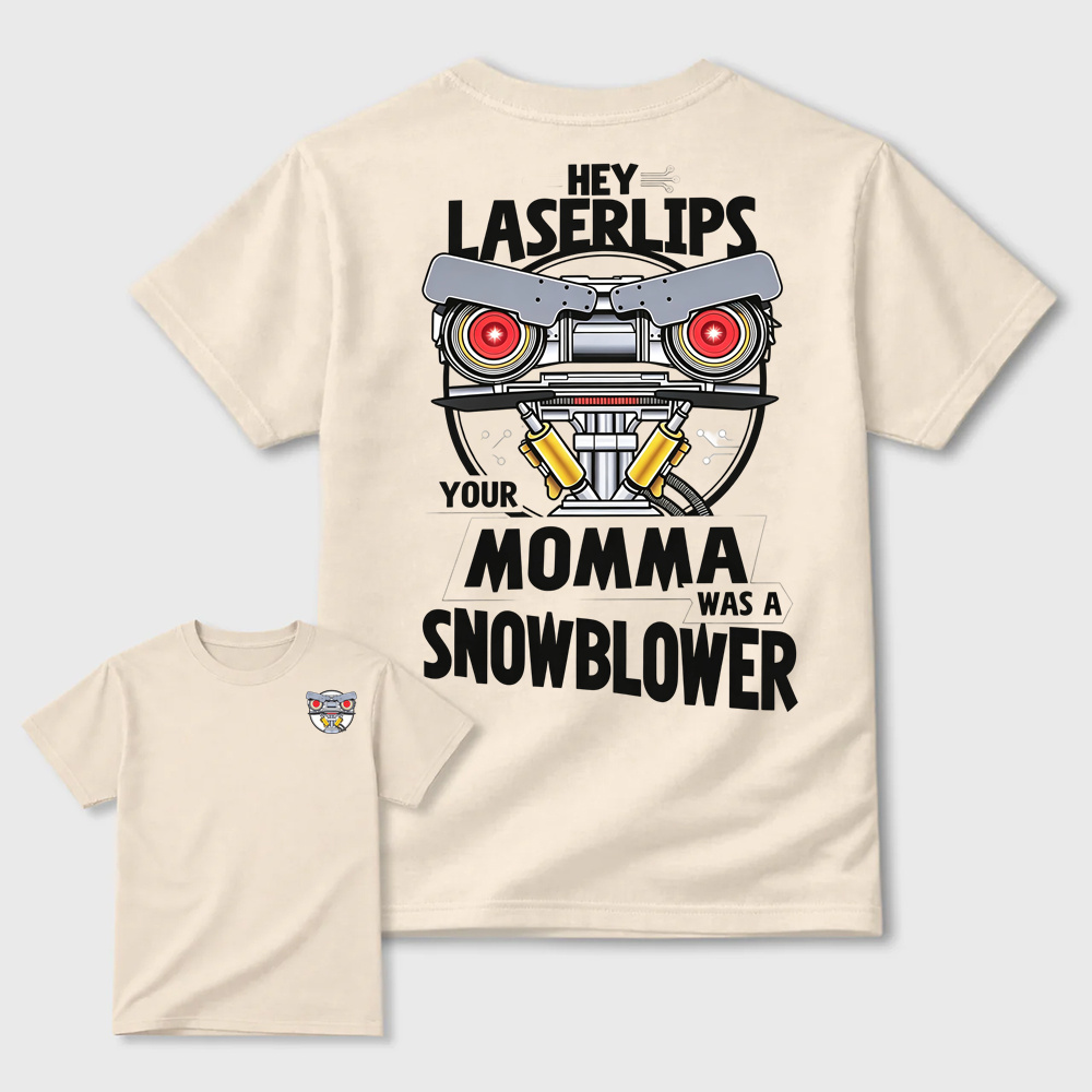 Vintage Robot Your Momma Was A Snowblower Humor Tee	