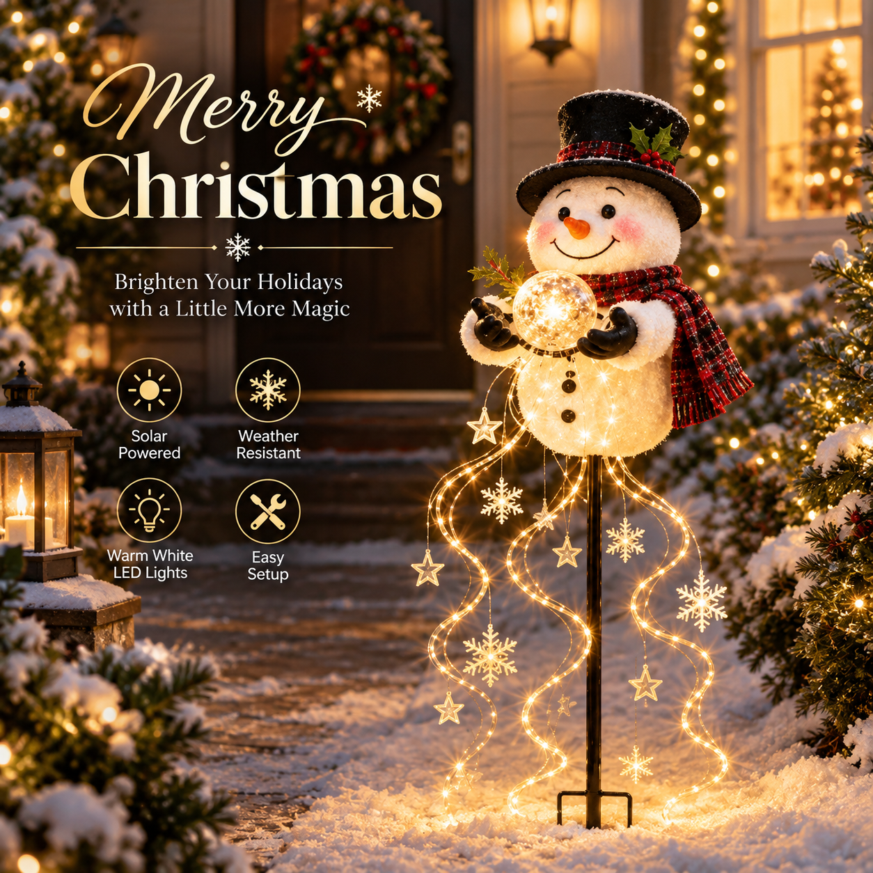 🎄Last Day🔥49% OFF| ⛄Snowman Magic Fountain‑Flowing Snowflake LED Christmas Garden Light❄️ | Waterproof | Outdoor Lawn Yard Holiday Decor