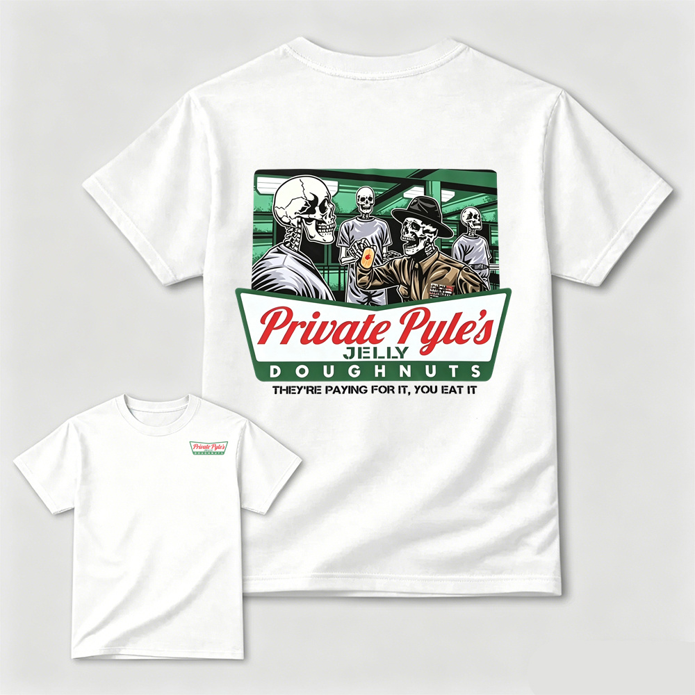 Private Pyle's Jelly Doughnuts Full Metal Jacket Skeleton Graphic T-Shirt	