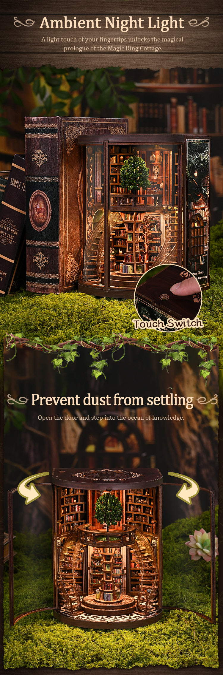 Wisdom Rings Library design concept and display scene