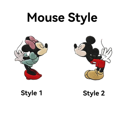 Couple Mouse And Girlfriend Embroidered Sweatshirts | Magical Land Valentine Embroidered Hoodie Cartoon Mouse Couple Embroidered Sweaters