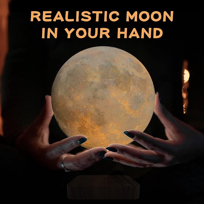 Floating Levitating Moon Lamp｜3 Colors Auto Spin Magnetic Moon Night Light Decor & Gift