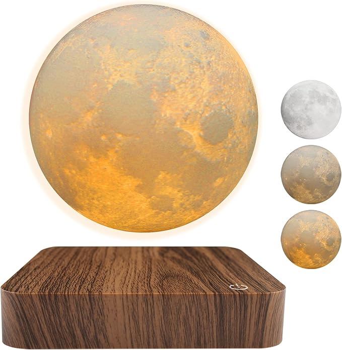 Floating Levitating Moon Lamp｜3 Colors Auto Spin Magnetic Moon Night Light Decor & Gift