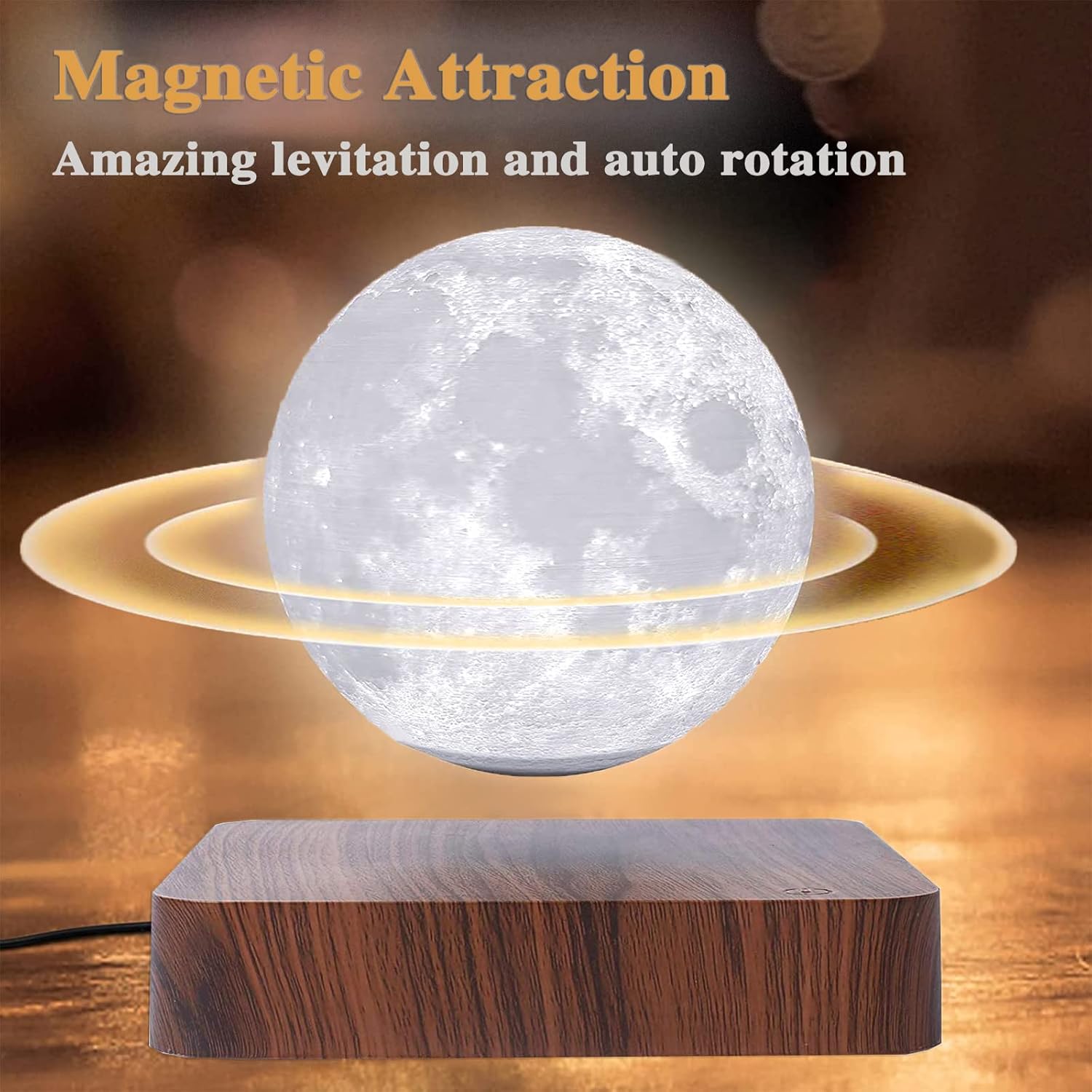 Floating Levitating Moon Lamp｜3 Colors Auto Spin Magnetic Moon Night Light Decor & Gift