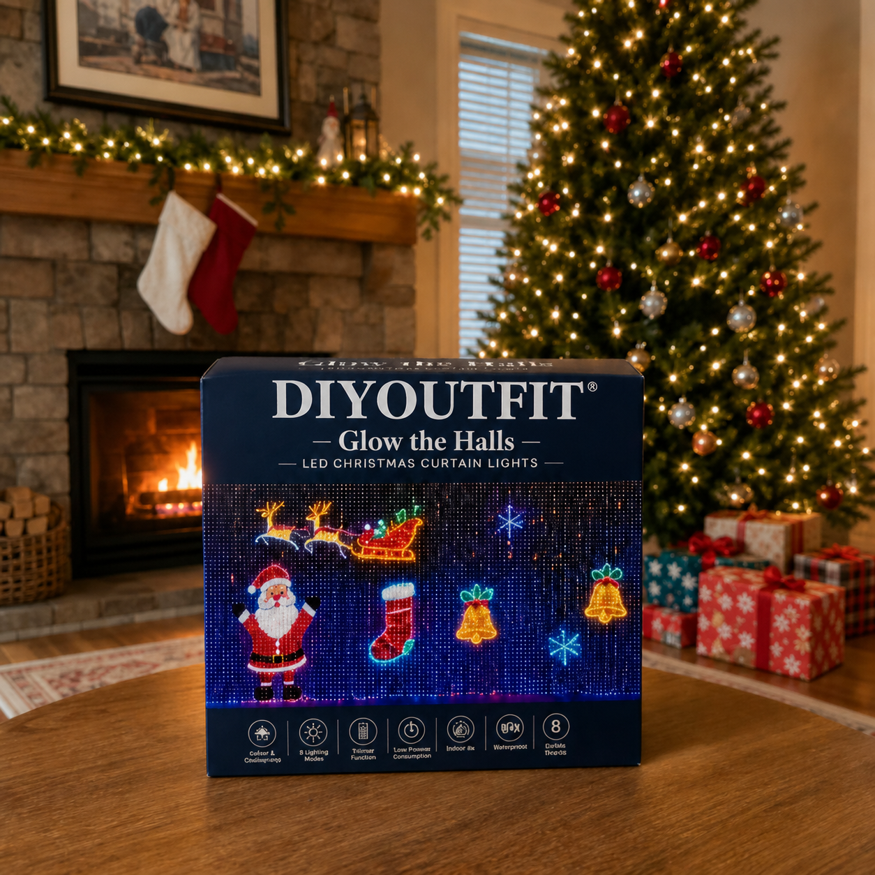 DIYoutfit Glow The Halls Programmable LED Pixel Curtain Lights 🎄  ✨ App‑Controlled Outdoor Christmas Wall Display
