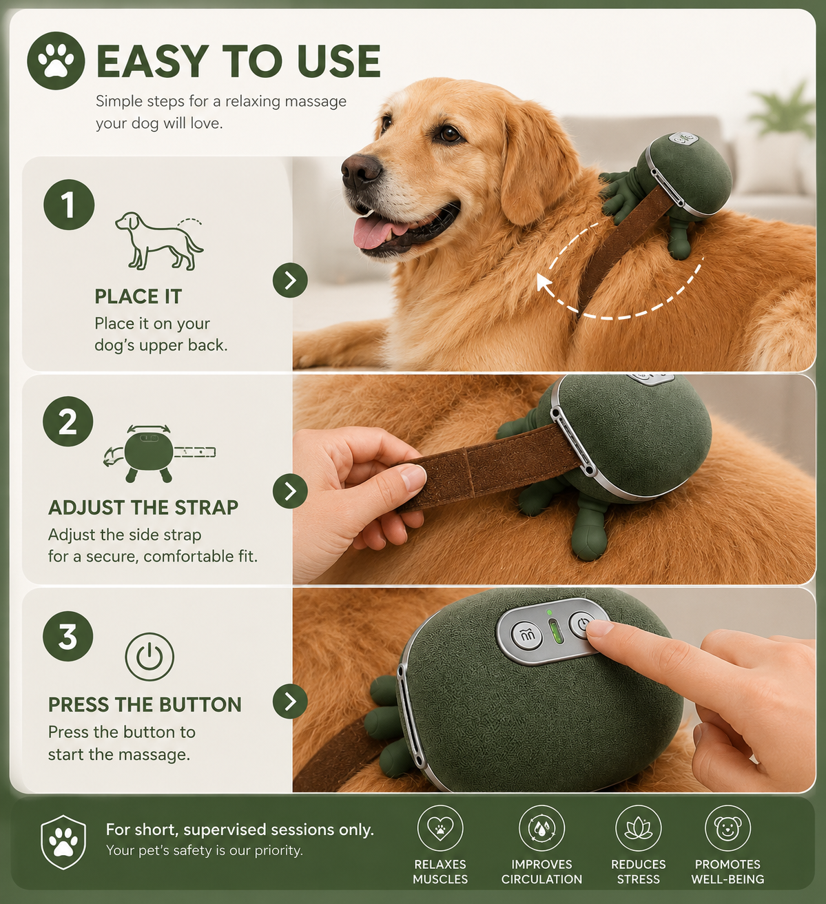 🐾 Relaxing Pet Massager