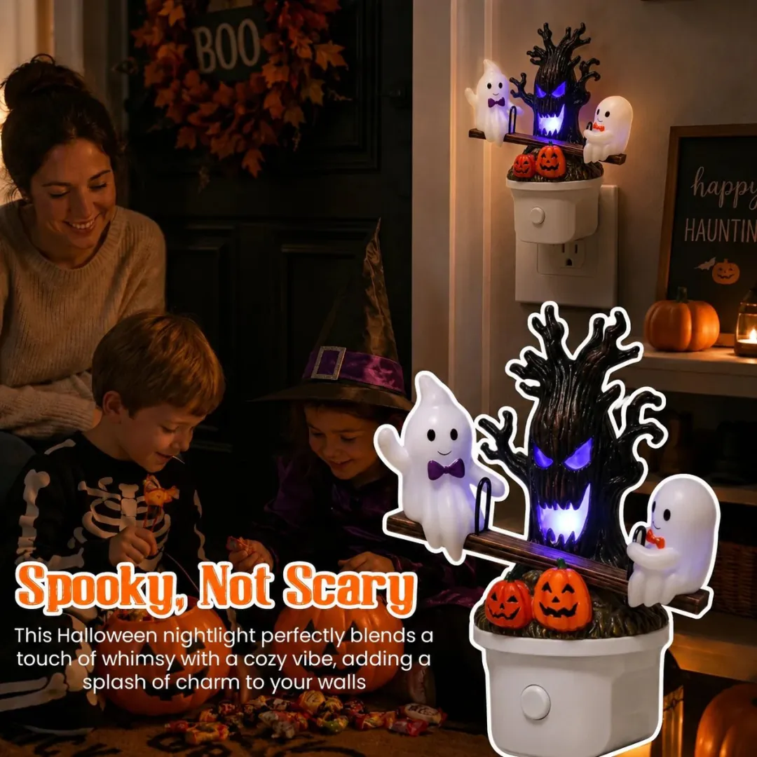 🔥HOT SALE UP TO 49% OFF 🎃👻 Animated Seesaw Ghost Plug-In LED Night Light