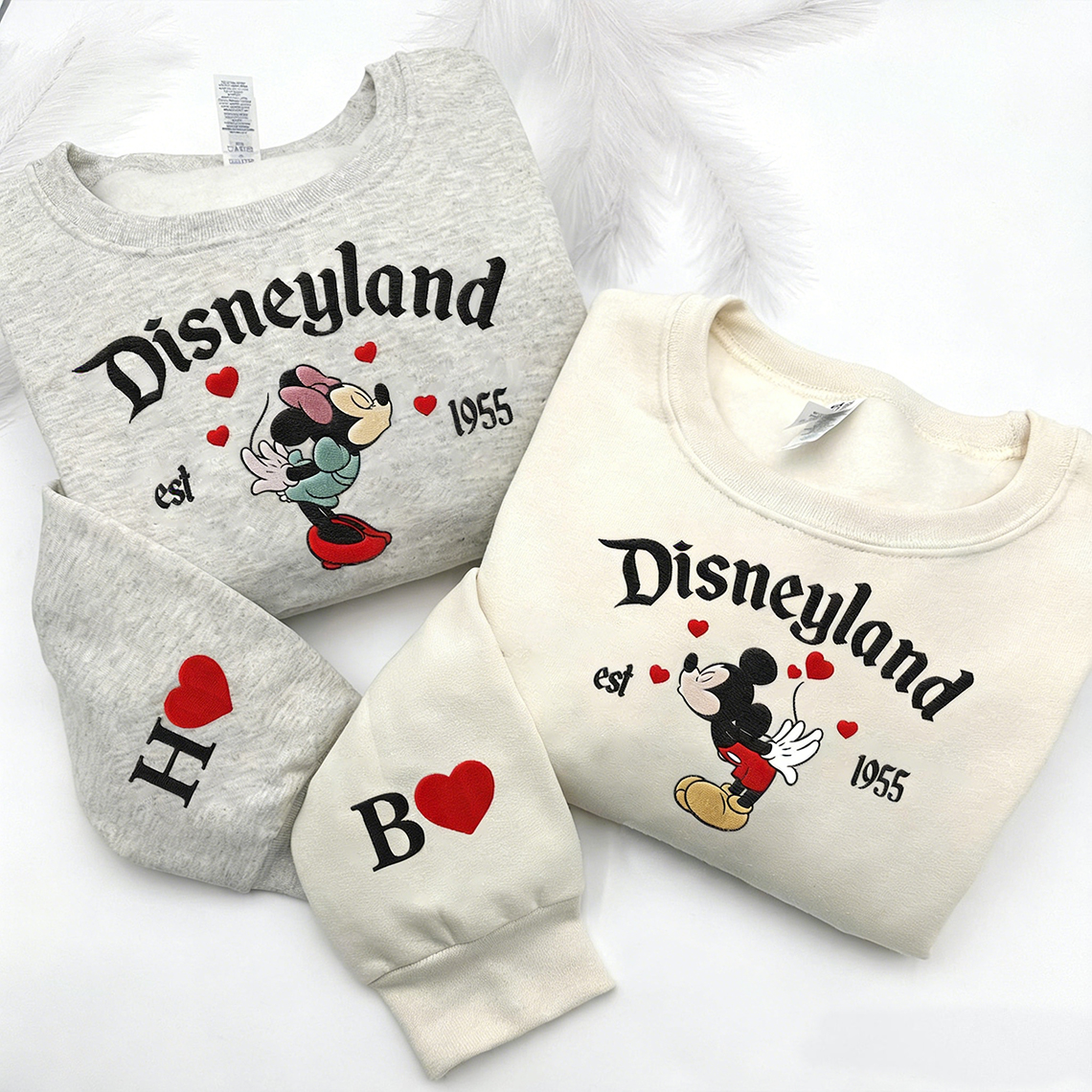 Embroidered Matching Couple Sweatshirt Valentines Day Gift Anniversary Gift