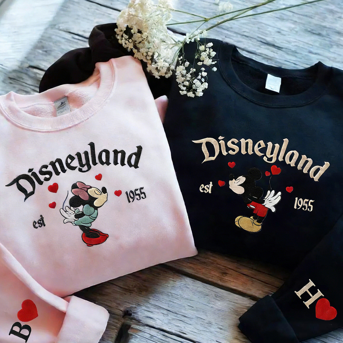 Embroidered Matching Couple Sweatshirt Valentines Day Gift Anniversary Gift