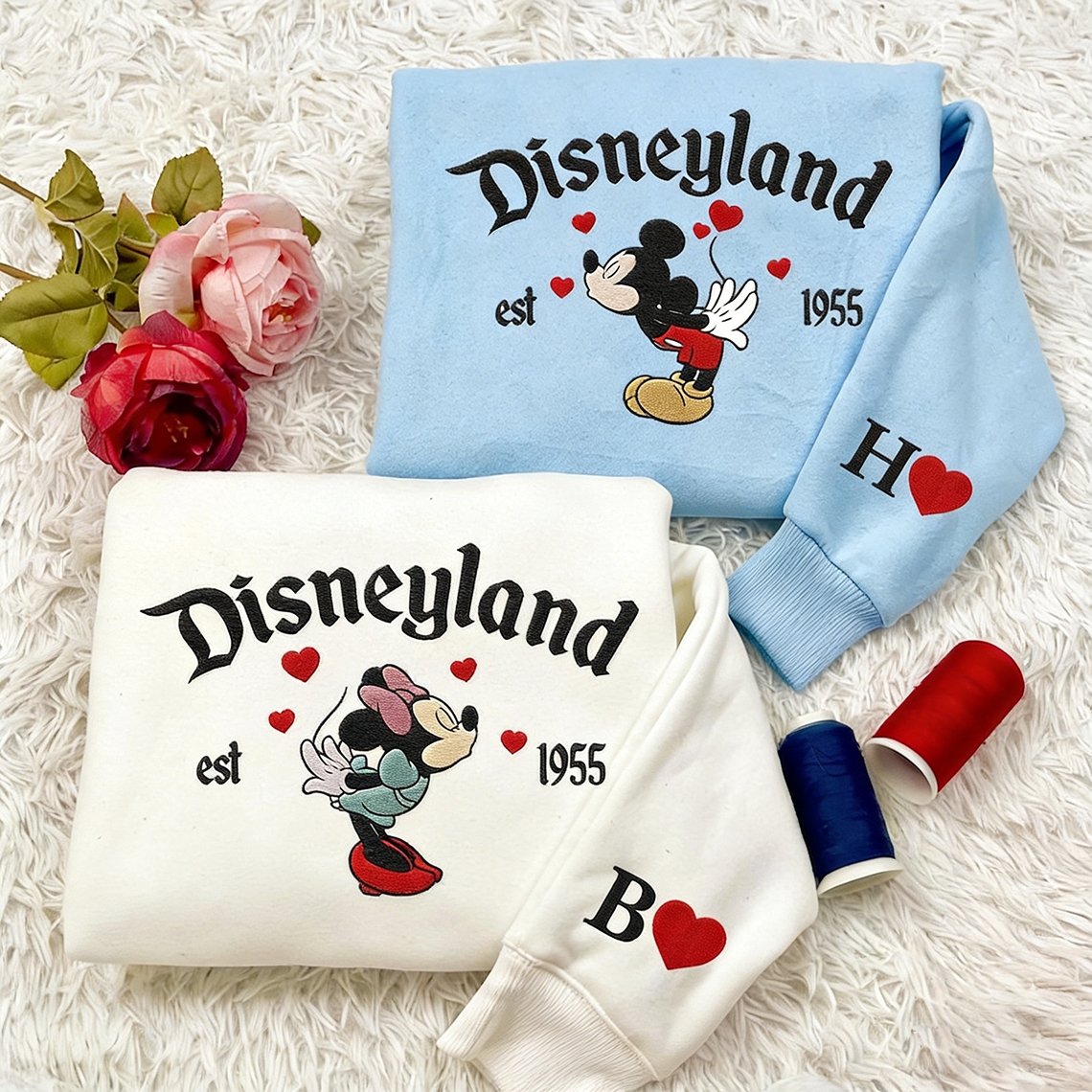 Embroidered Matching Couple Sweatshirt Valentines Day Gift Anniversary Gift