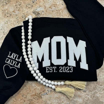 Custom Embroidered Glitter Vinyl MAMA Sweatshirt-Gift For Mom & Grandma Mother's Day Gift