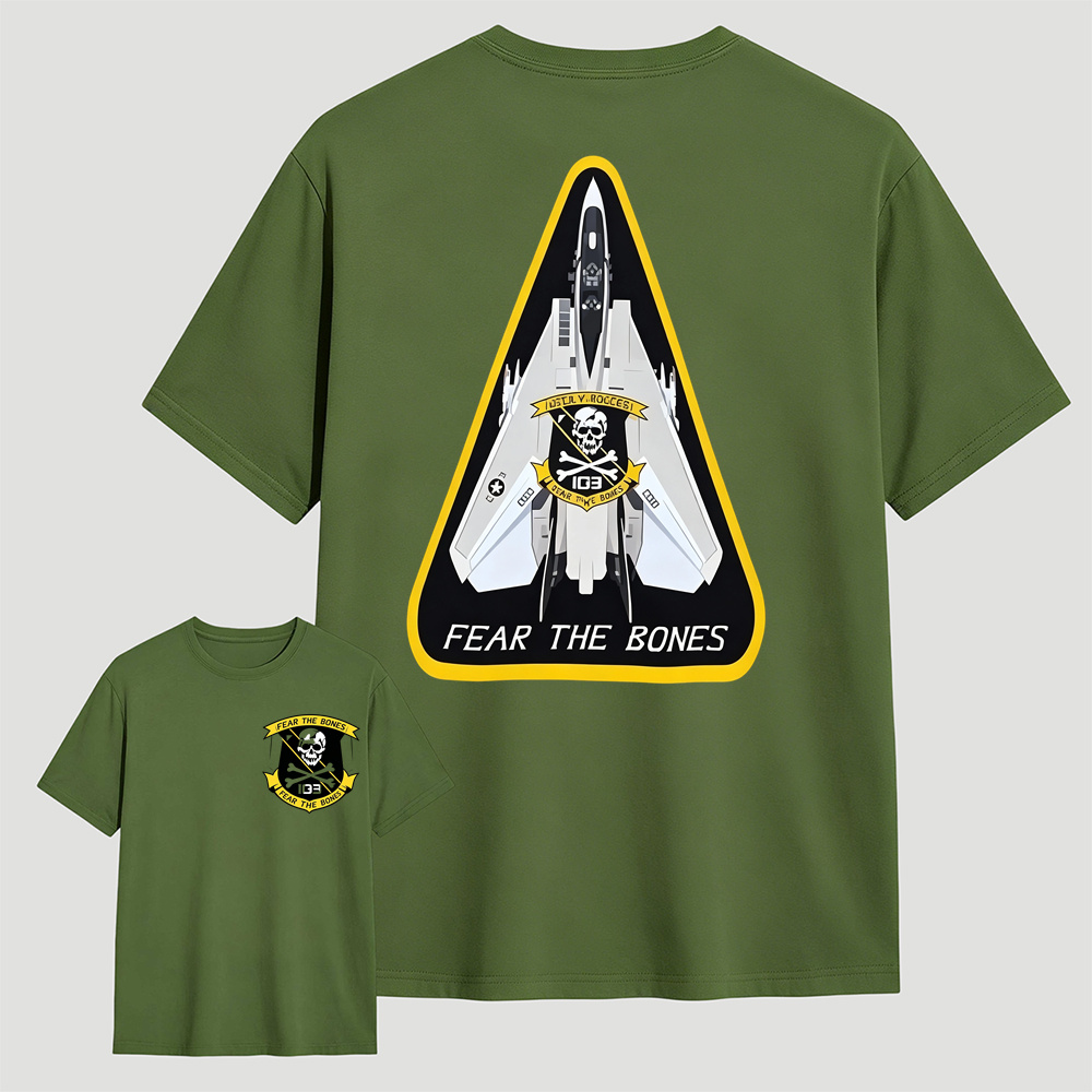 F14 Tomcat VFA-103 Jolly Rogers Skull Crossbones Military Aviation Tee	