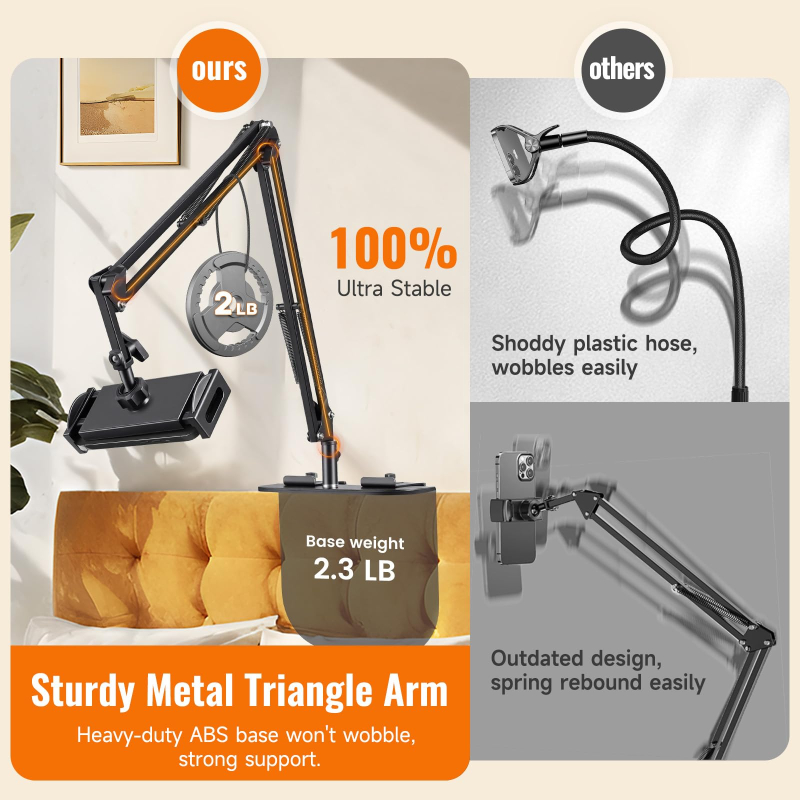 🔥Best Sellers Overhead Bed Phone Tablet Holder | Lazy Long Arm Cell Phone Mount for Bed