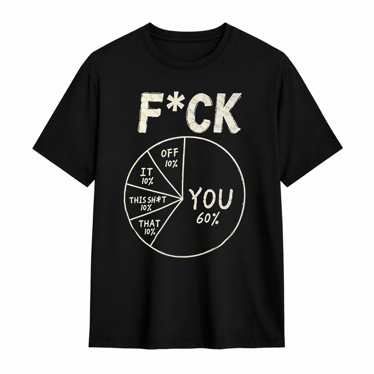 Funny Pie Chart 60% You Sarcastic Offensive Humor Vintage Distressed T-Shirt	