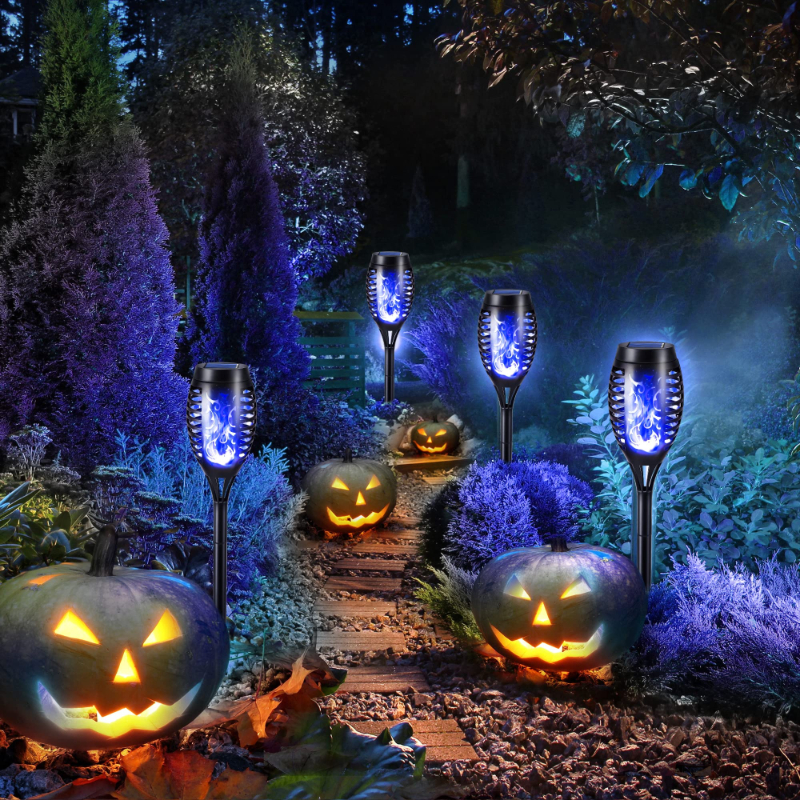 Halloween Outdoor Solar Flickering Flame Torch Lights Waterproof Garden Yard Pathway Decor	SKAZ018