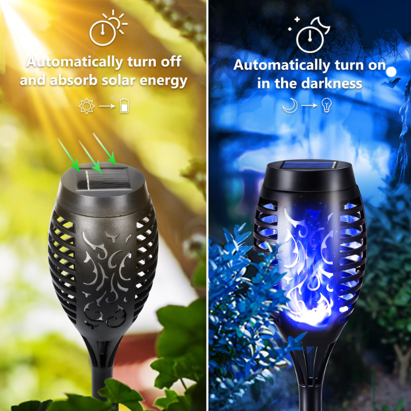 Halloween Outdoor Solar Flickering Flame Torch Lights Waterproof Garden Yard Pathway Decor	SKAZ018