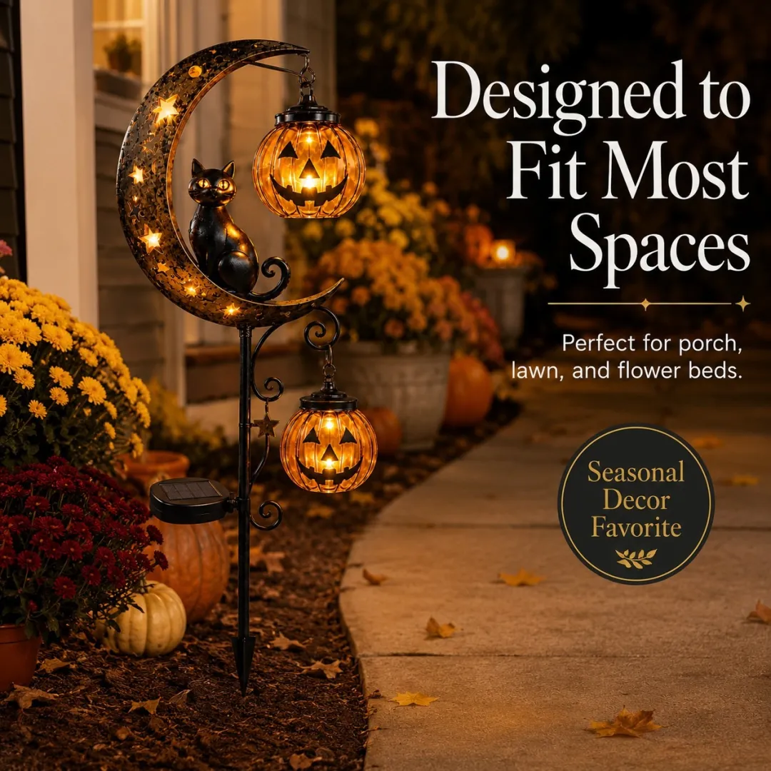 🎃 Halloween Early Bird Special Sale | Up To 50% OFF Moon Cat Pumpkin Solar Garden Stake Light