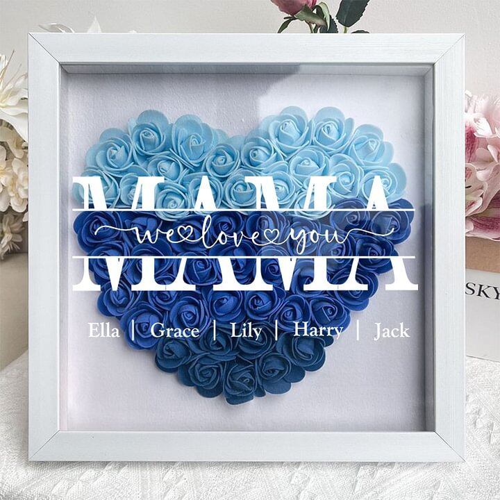 Mom We Love You - Personalized Flower Shadow Box Mother's Day Gift