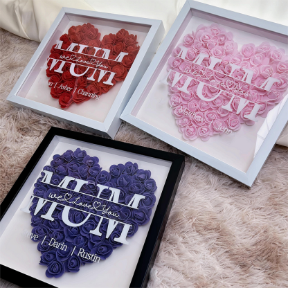 Mom We Love You - Personalized Flower Shadow Box Mother's Day Gift