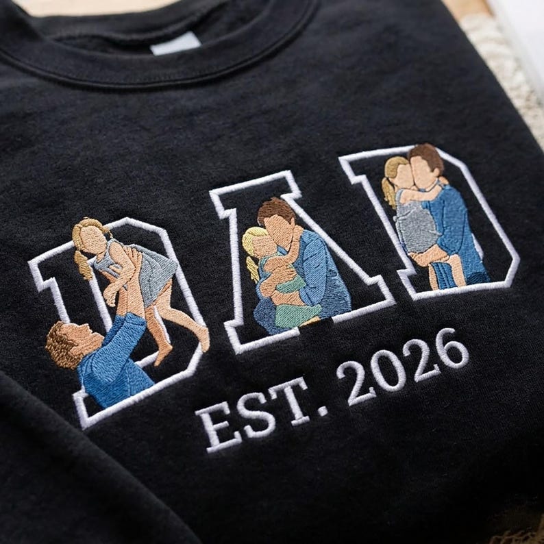 Custom Family Embroidered Sweatshirt – Personalized Mother’s Day Gift for Mom & Dad