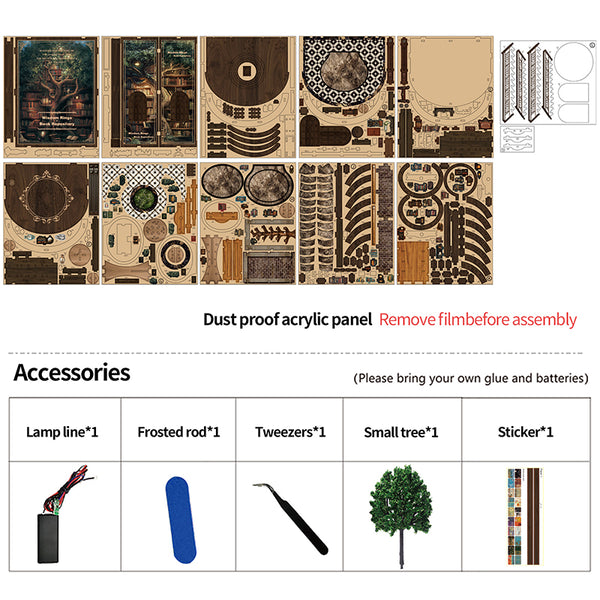 Wisdom Rings Library 3D Wooden Puzzle Gift For Diy Fans Book Reader Birthday Christmas Gift 