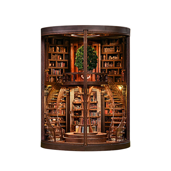 Wisdom Rings Library 3D Wooden Puzzle Gift For Diy Fans Book Reader Birthday Christmas Gift 