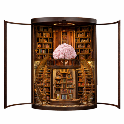 Wisdom Rings Library 3D Wooden Puzzle Gift For Diy Fans Book Reader Birthday Christmas Gift 